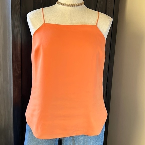 Ann Taylor orange spaghetti string lined shell medium - Picture 1 of 7